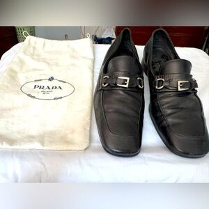 MENS black Prada loafers. Size 9 Italian, 11 US